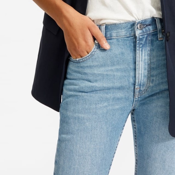 Everlane High Rise Kick Crop Jean Lightwash Blue size 26 - Picture 4 of 16
